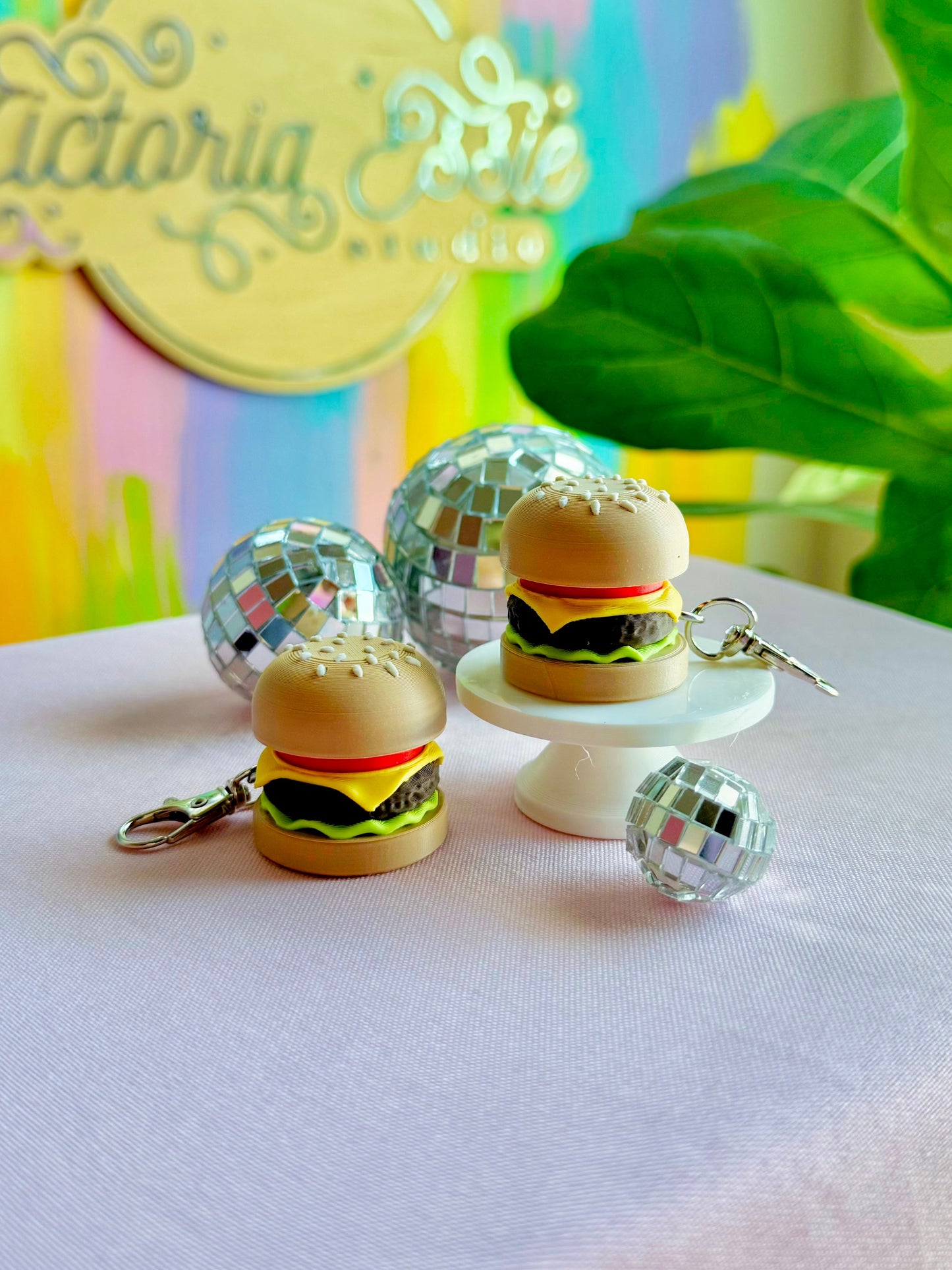 Cheese Burger Clicker Keychain