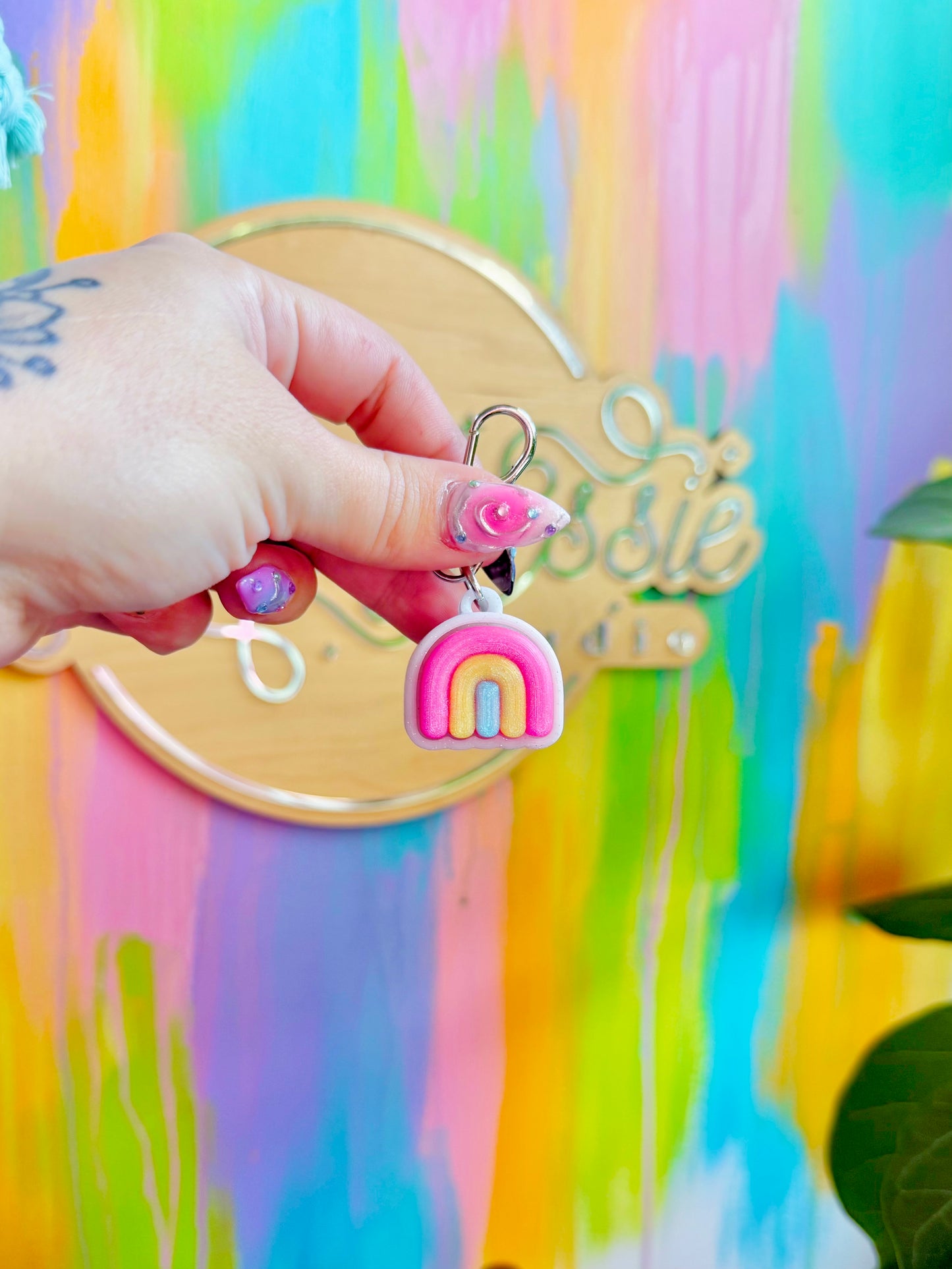 Rainbow Mini Clicker Keychain