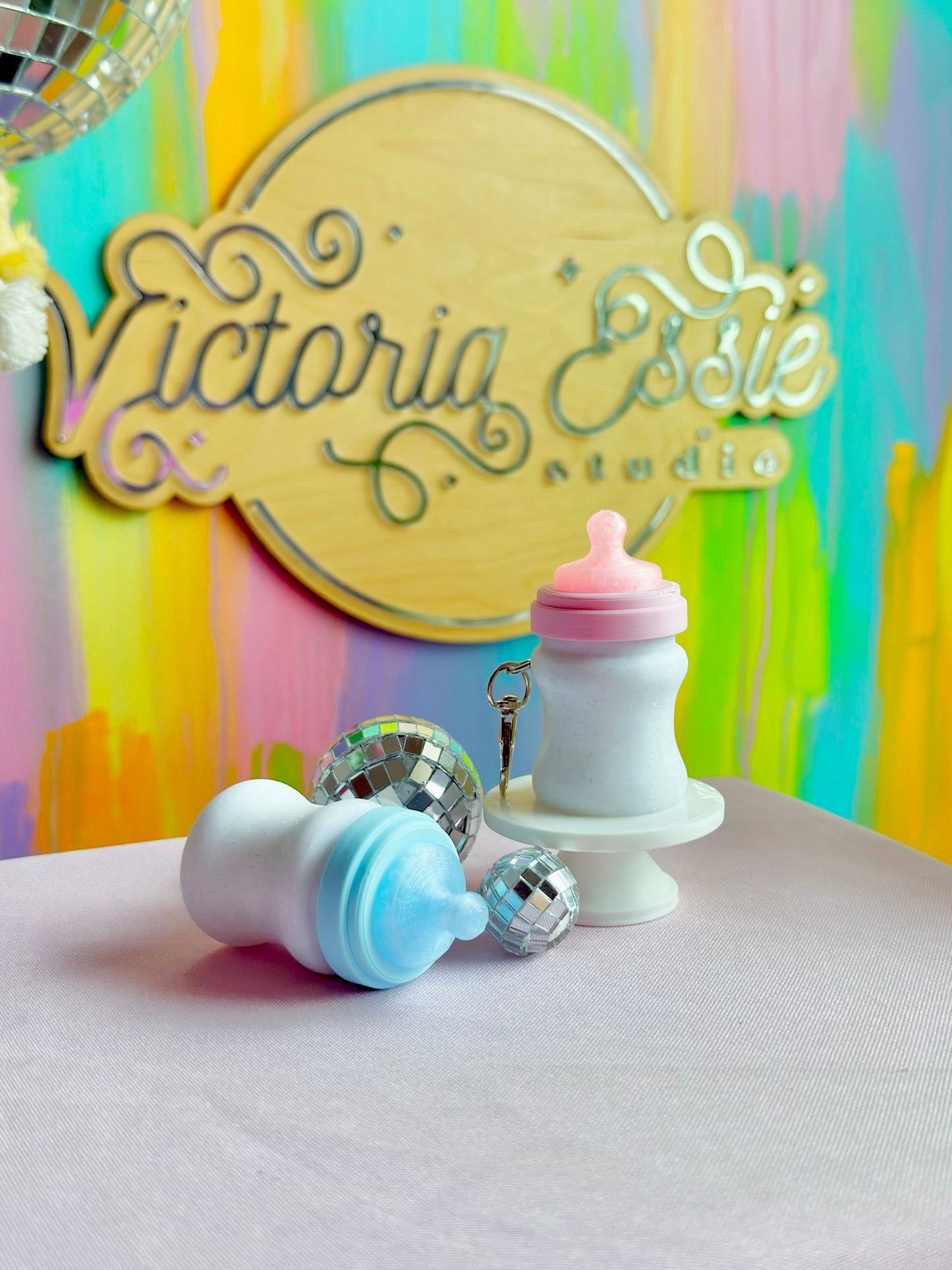 Baby Bottle Clicker Keychain