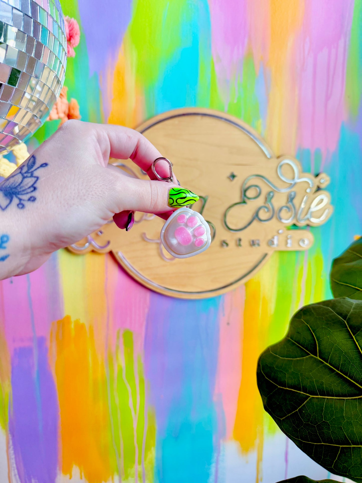 Mini Cat Paw Clicker Keychain