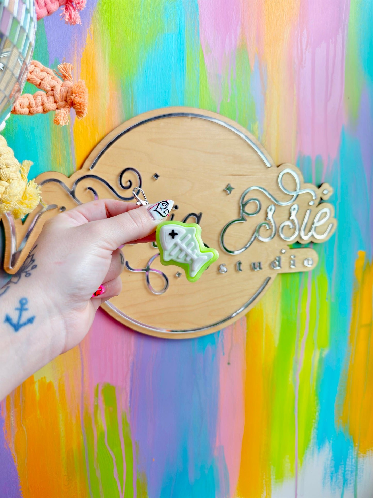 Fishbone Clicker Keychain