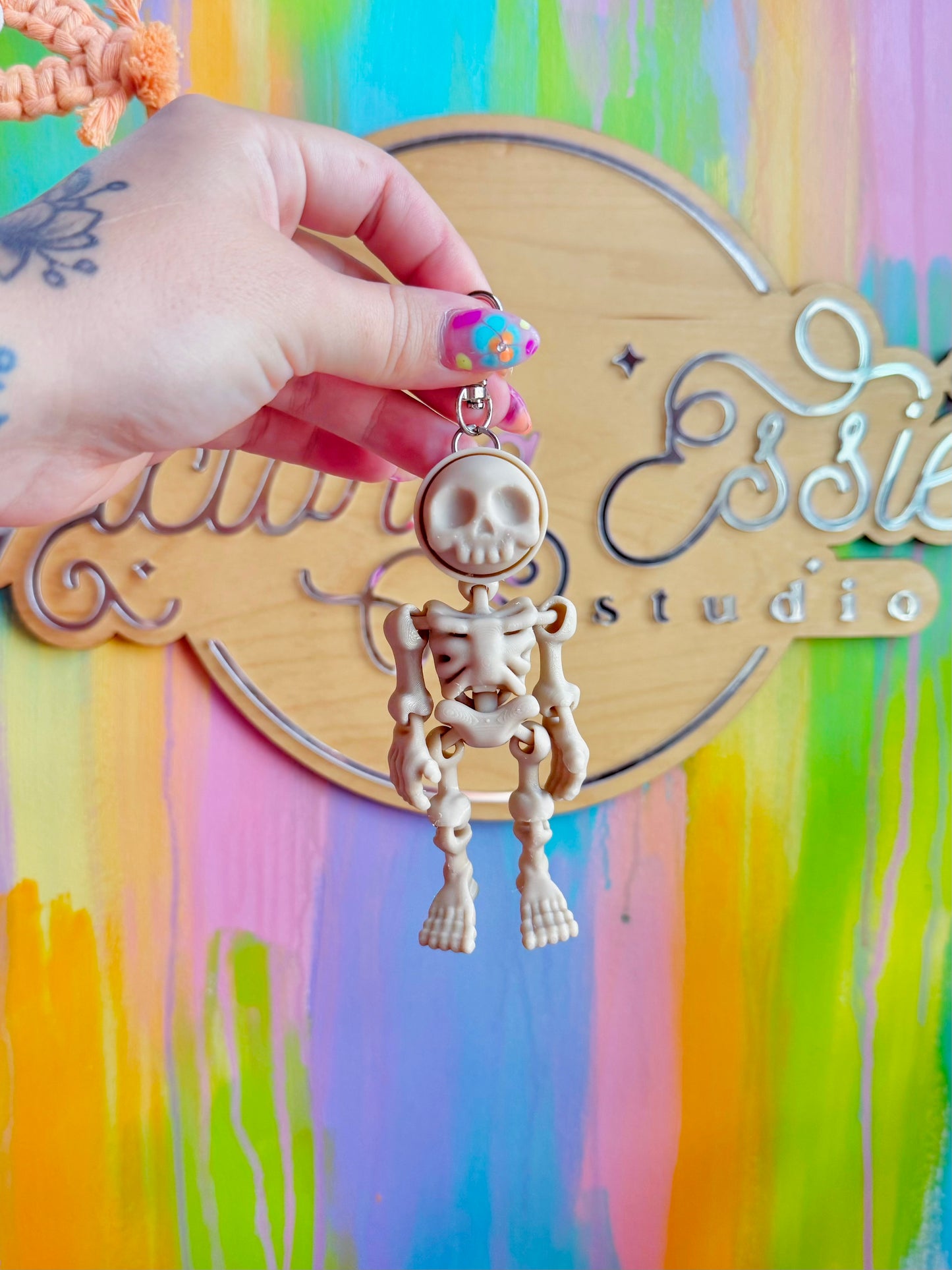Wiggly Skeleton Clicker Keychain