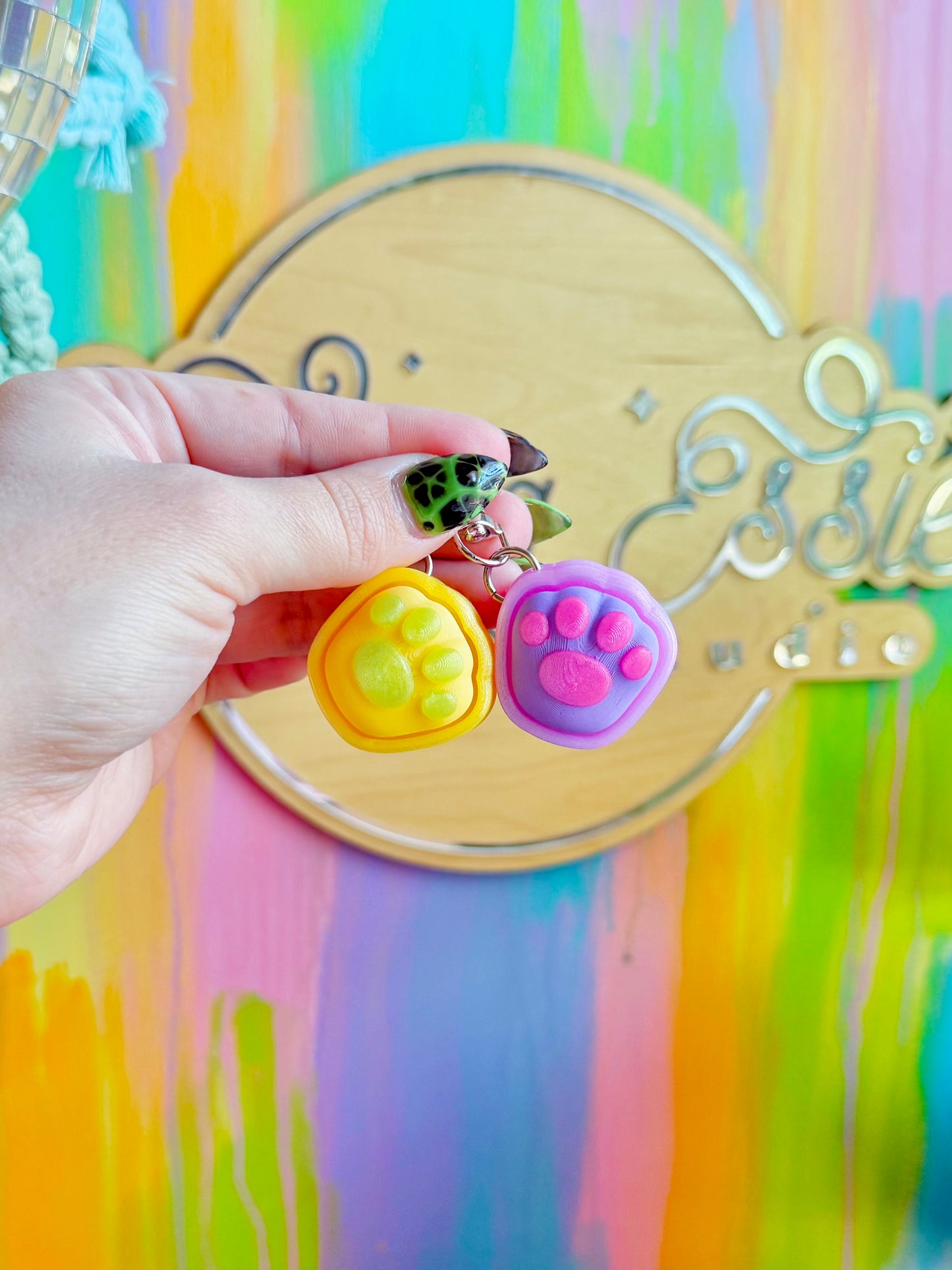 Mini Cat Paw Clicker Keychain