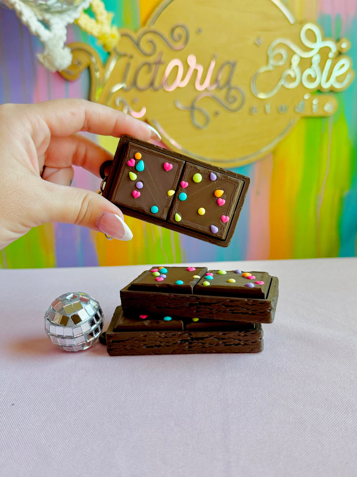 Cosmic Brownie Fidget Clicker Keychain