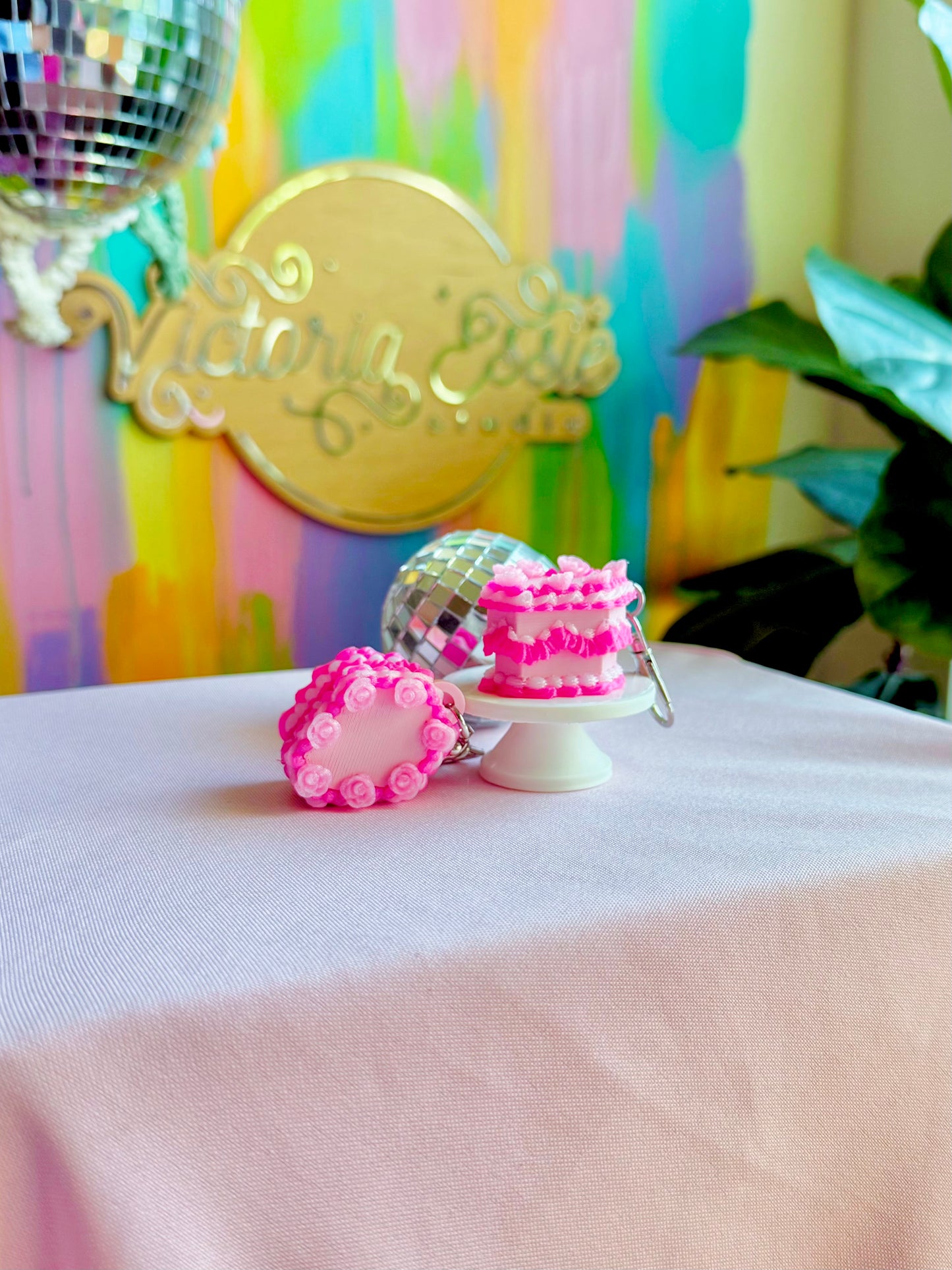 Rose Coffin Cake Clicker Keychain