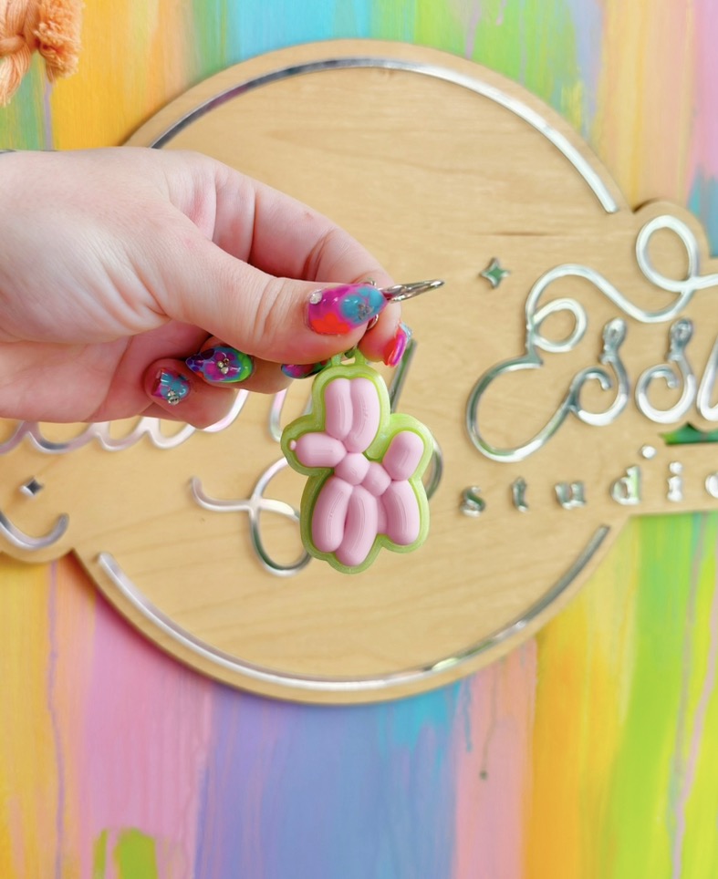 Balloon Dog Clicker Keychain