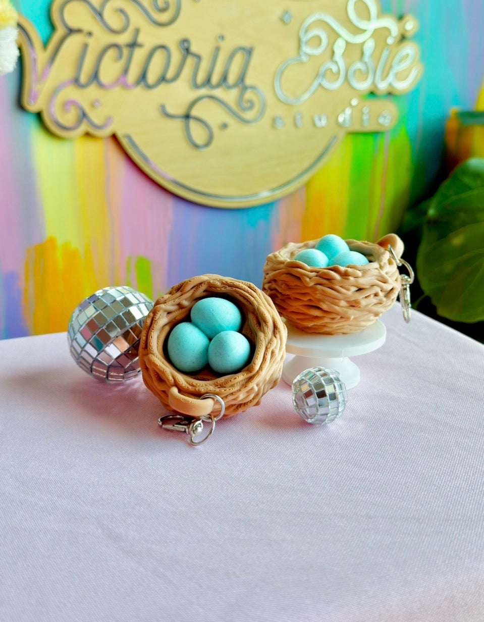 Robins Nest Clicker Keychain