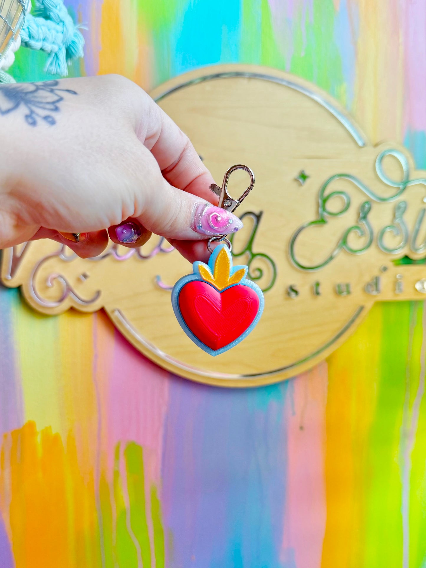 Sacred Heart Clicker Keychain