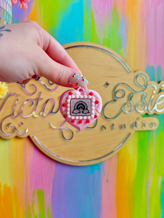 Cake Y2K Game Clicker Keychain
