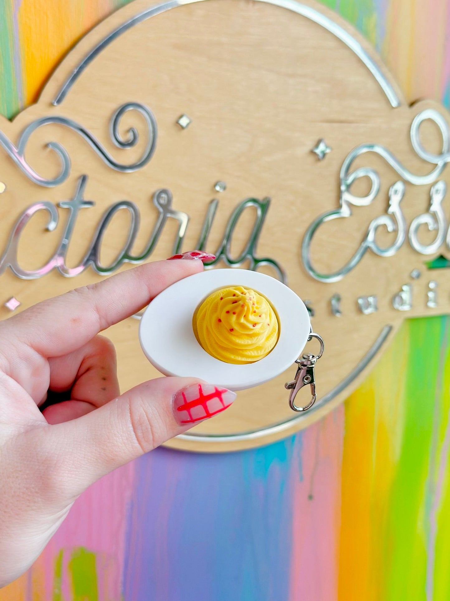 Deviled Egg Clicker Keychain