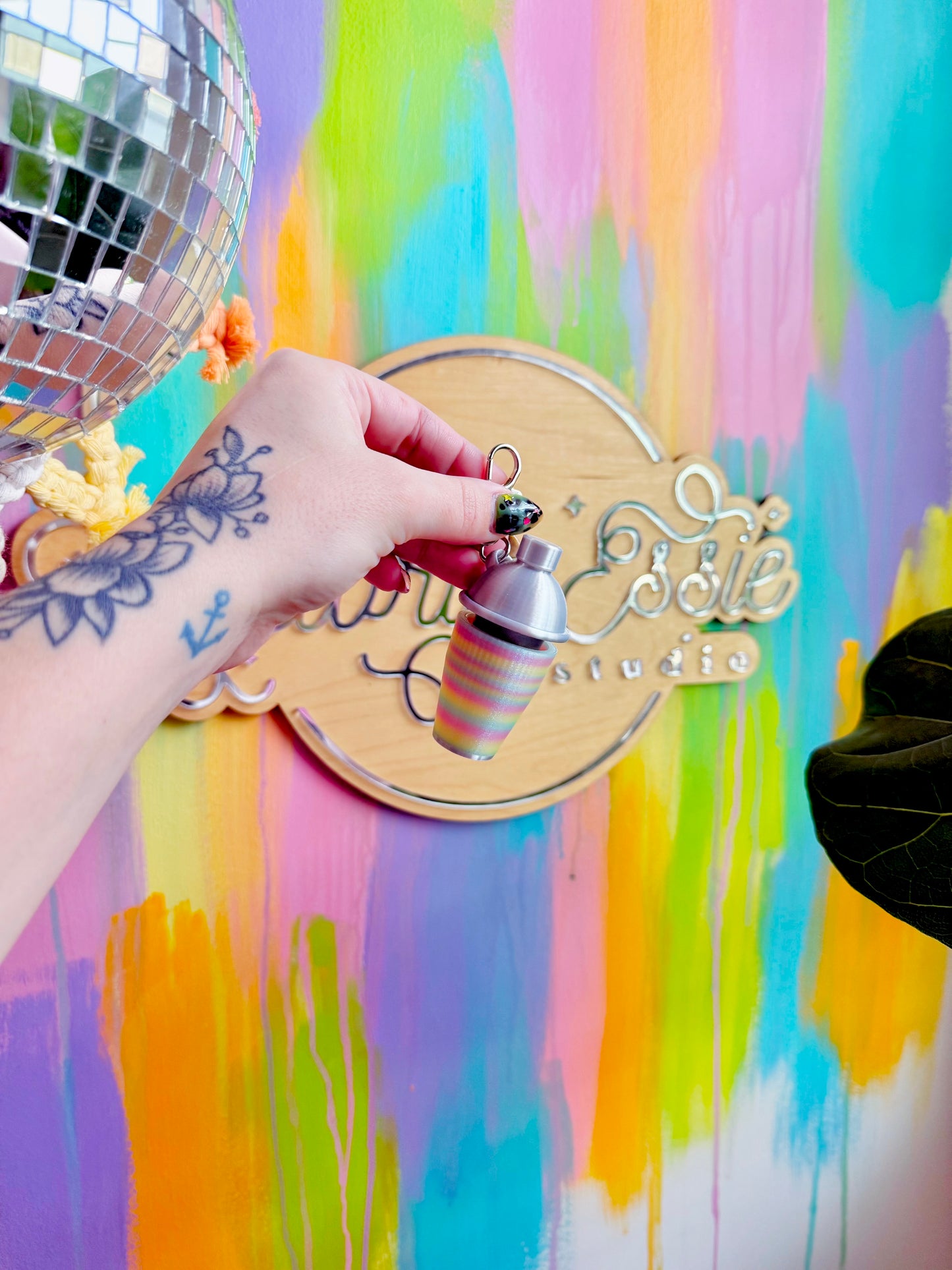 Cocktail Shaker Clicker Keychain