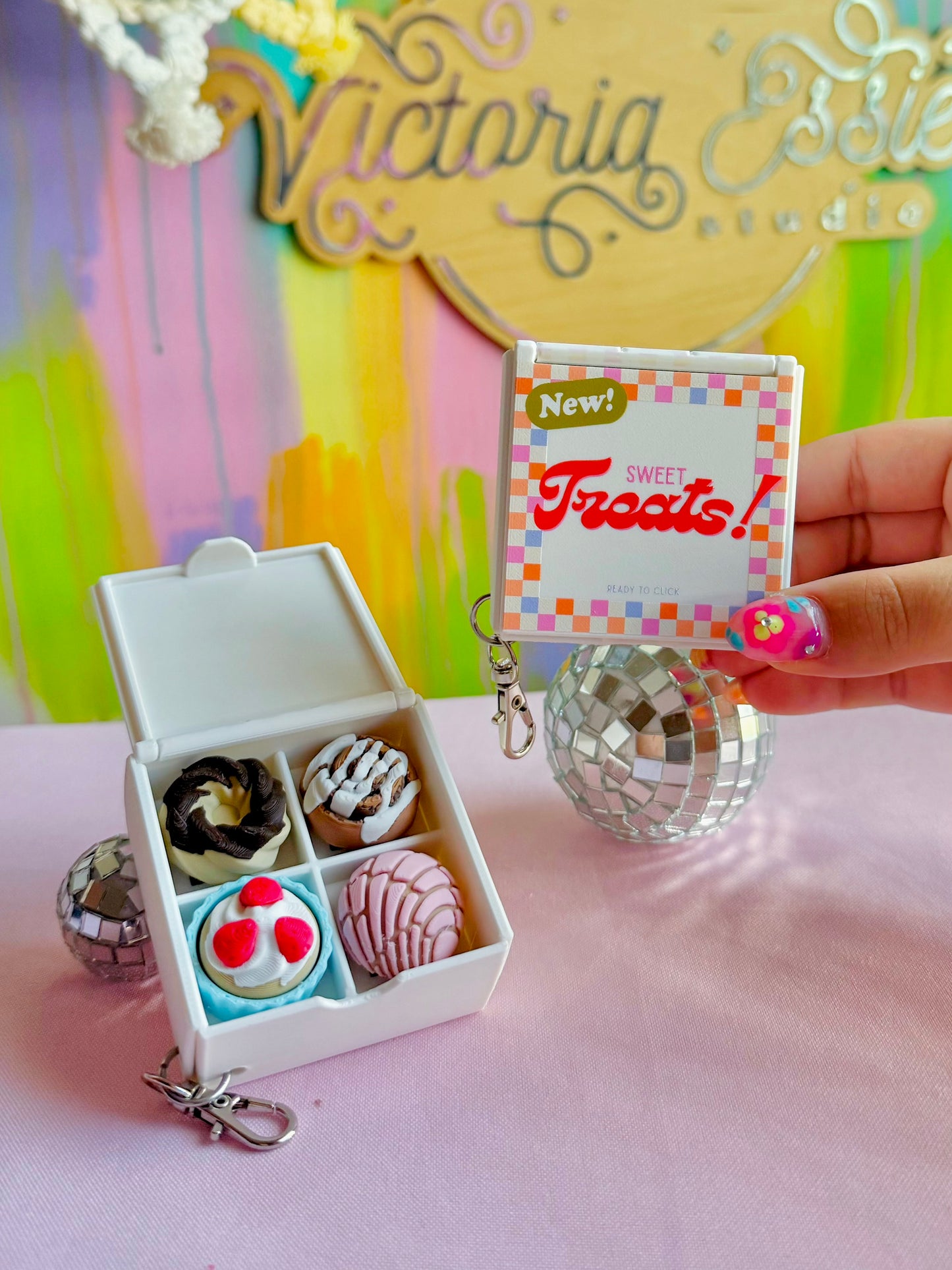 Sweet Treats Box Mixed Clicker Keychain