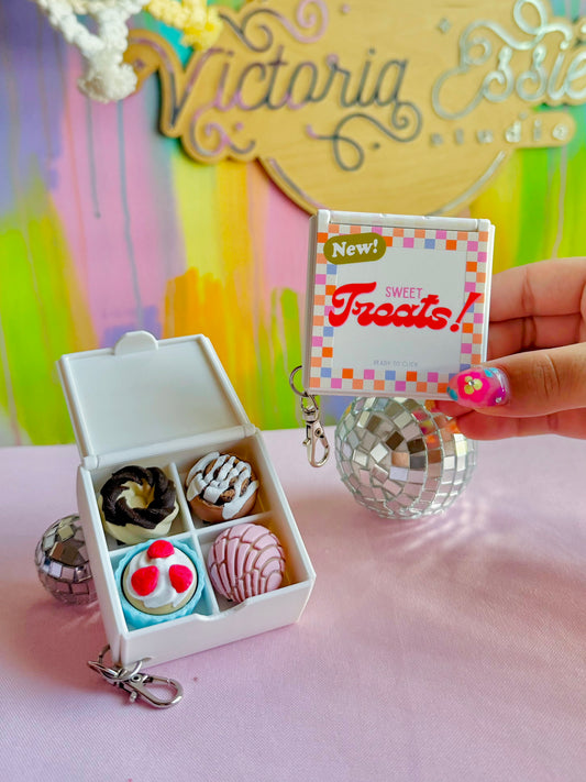 Sweet Treats Box Mixed Clicker Keychain