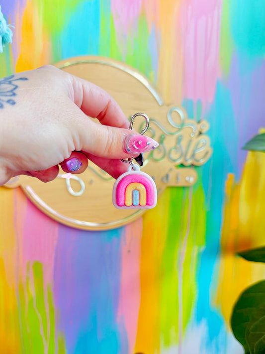Rainbow Mini Clicker Keychain