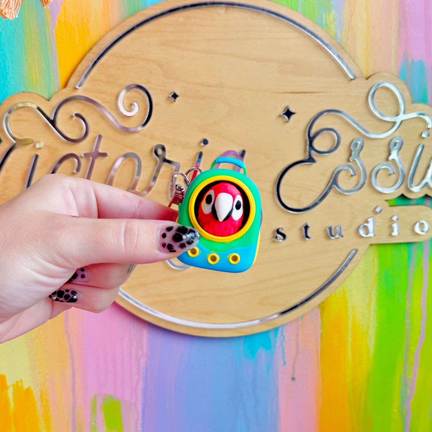 Parrot Pack Clicker Keychain