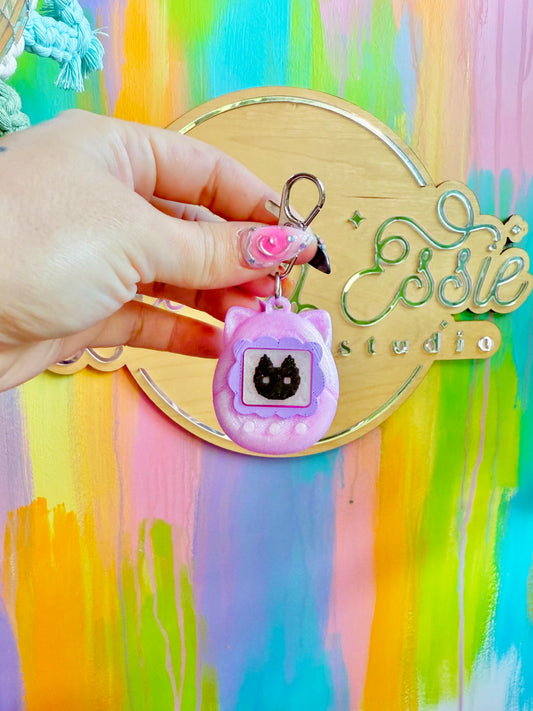 Kitty Y2K Game Clicker Keychain