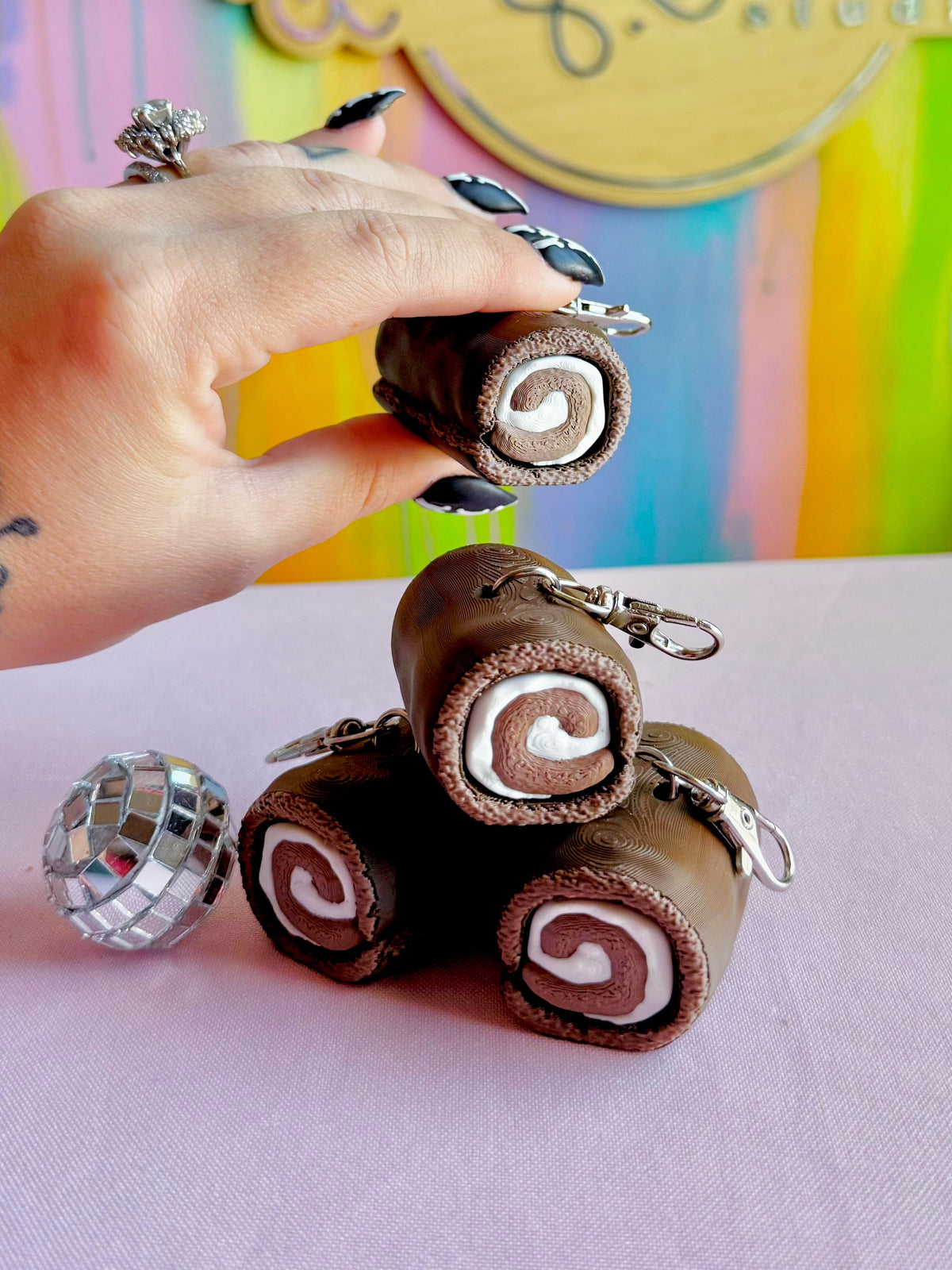 Swiss Roll 2-Clicker Keychain