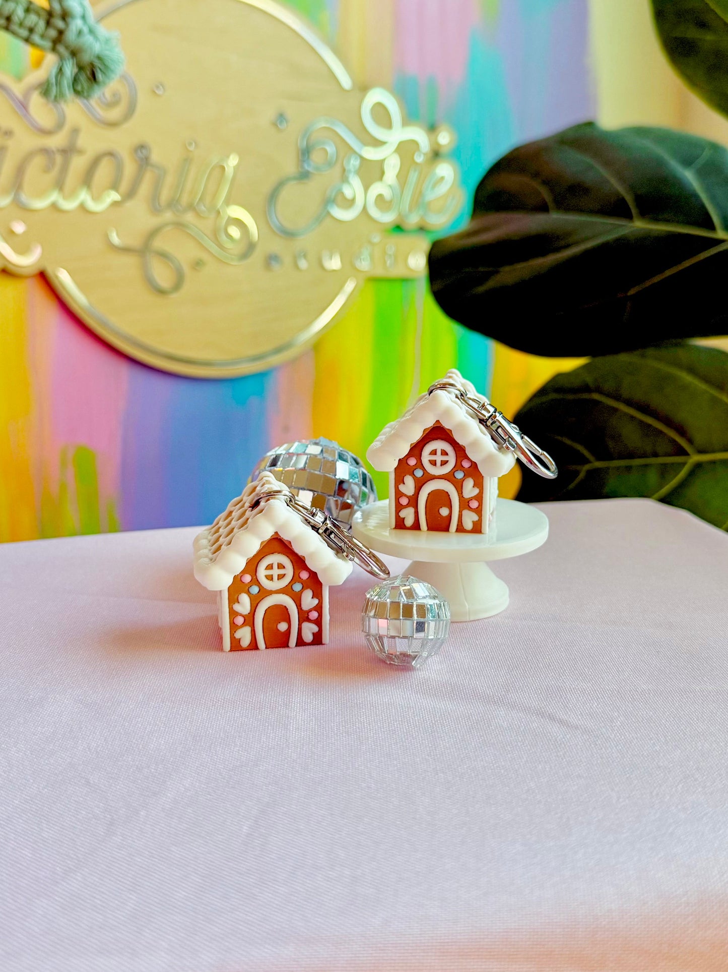 Gingerbread House Clicker Keychain