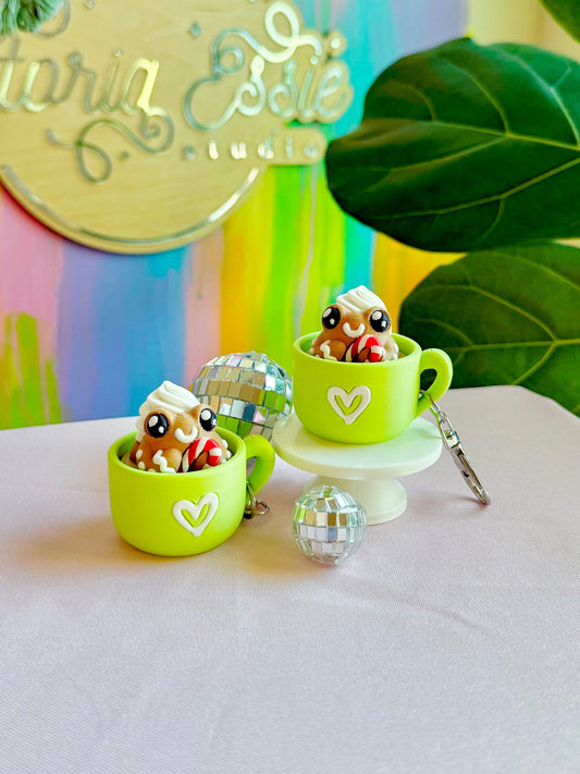 Gingerbread Frog Clicker Keychain