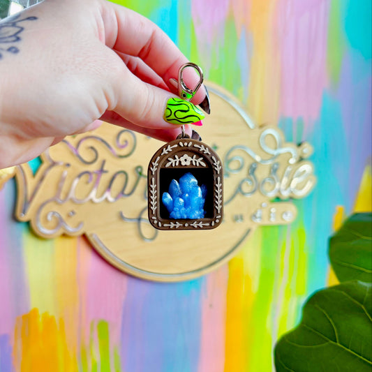 Crystal Shelf Clicker Keychain *glow in the dark