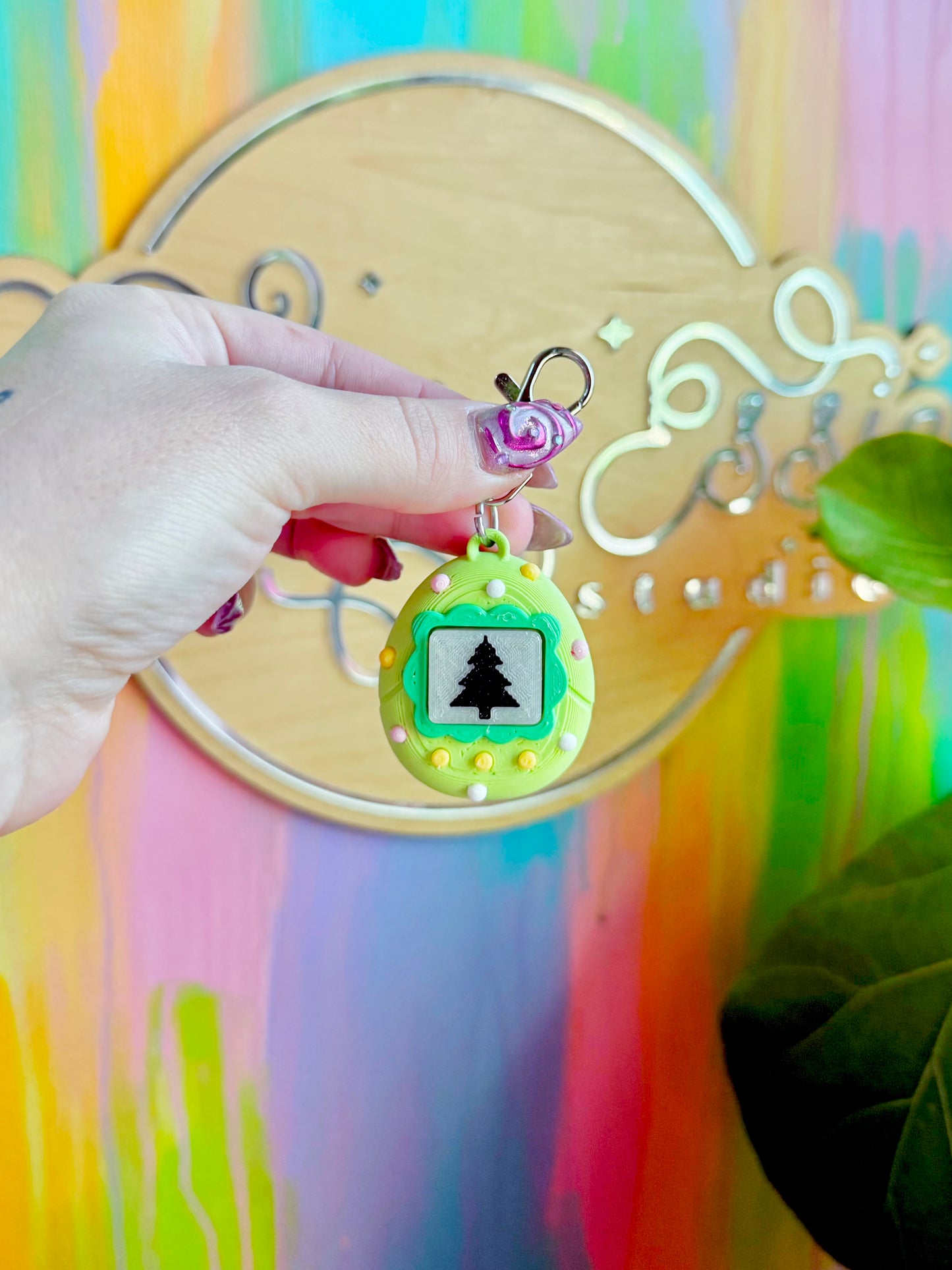 Christmas Tree Y2K Game Clicker Keychain