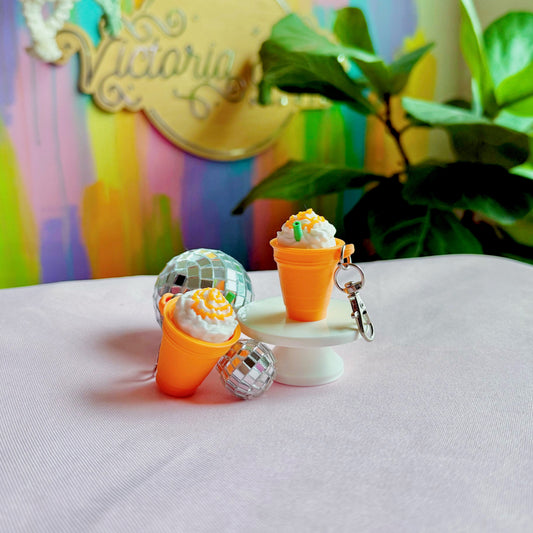 Pumpkin Spice Frappe Clicker Keychain