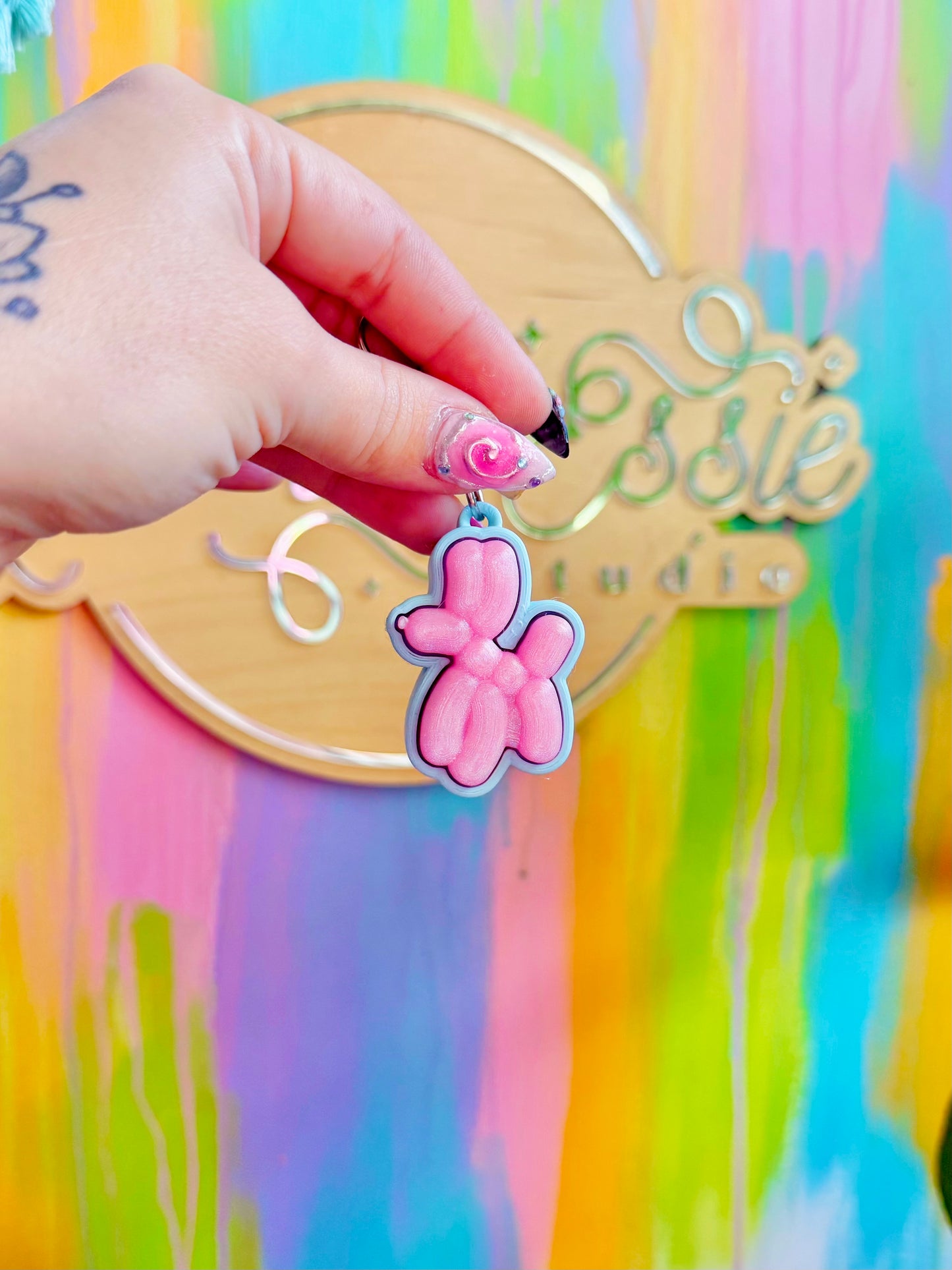 Balloon Dog Clicker Keychain