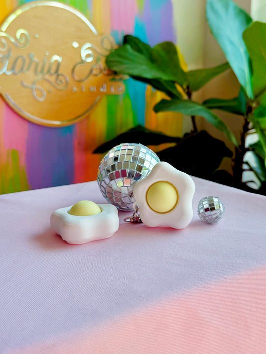 Fried Egg Clicker Keychain