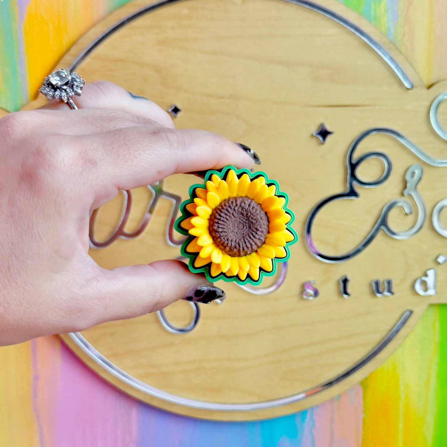 Sunflower Clicker Keychain