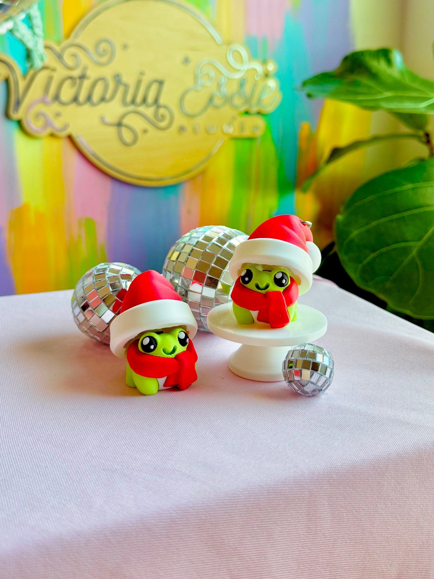 Santa Frog Clicker Keychain