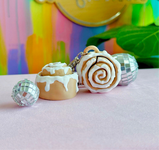 Cinnamon Bun Clicker Keychain