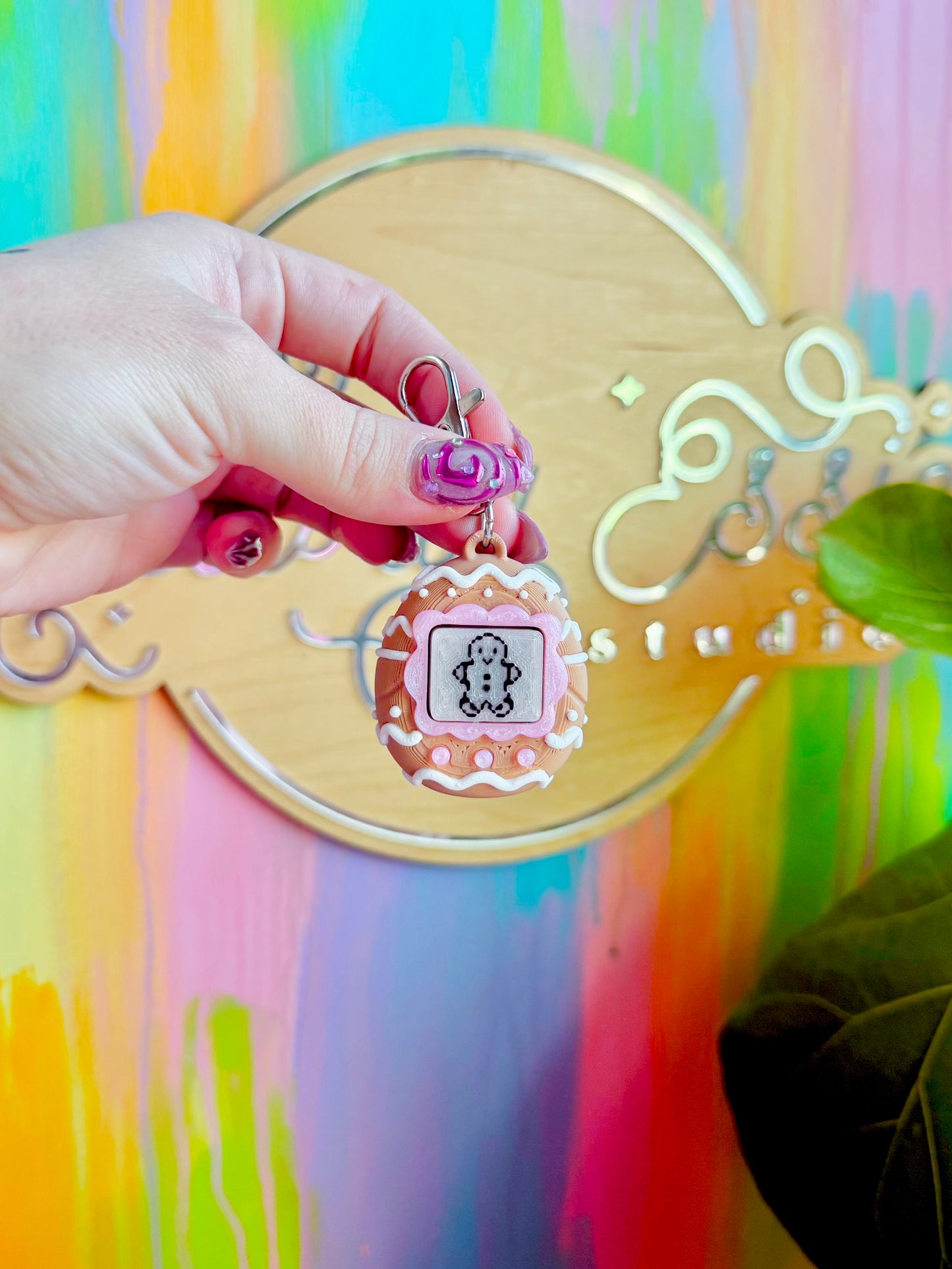 Gingerbread Y2K Game Clicker Keychain