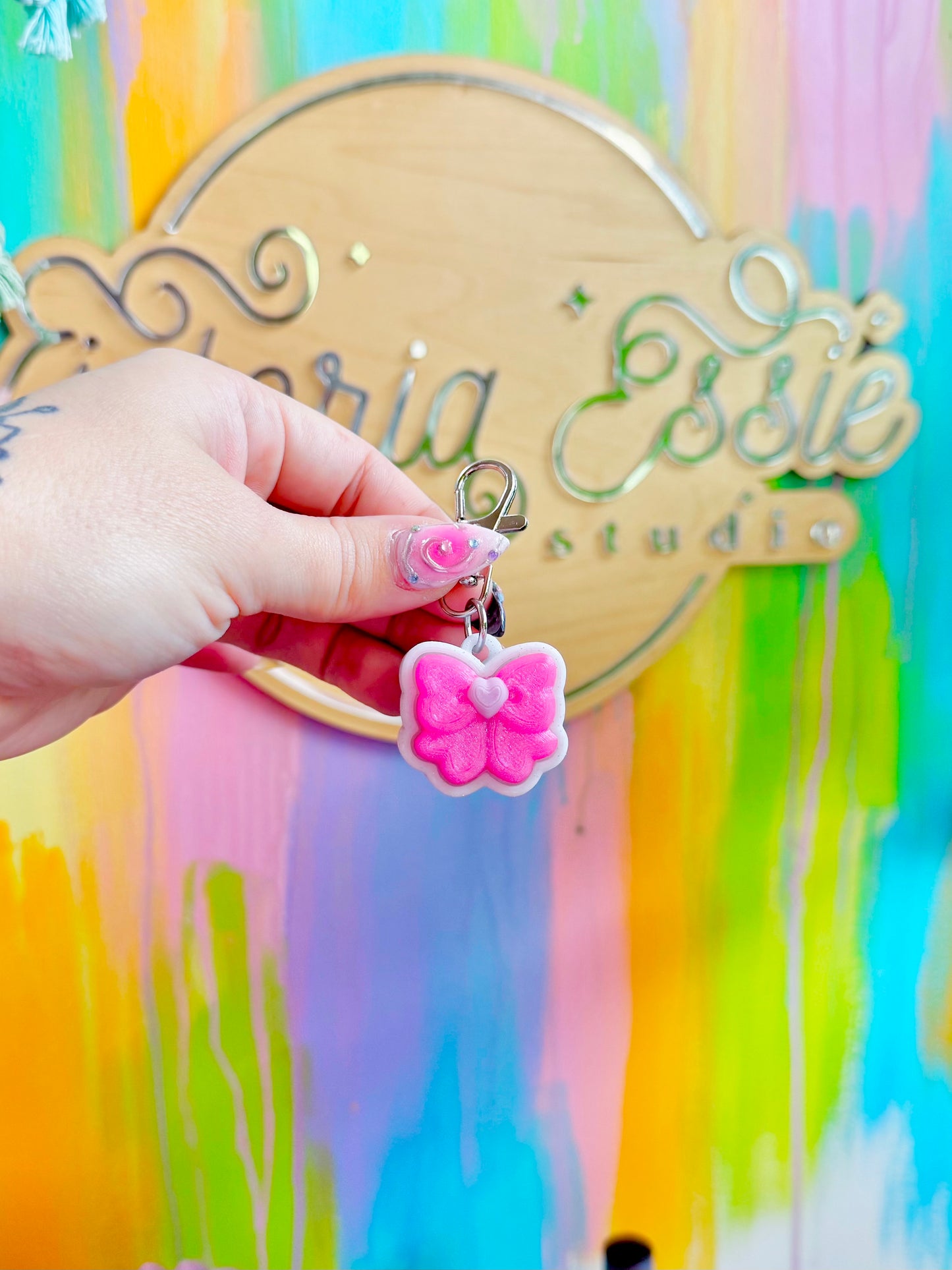 Bow Mini Clicker Keychain