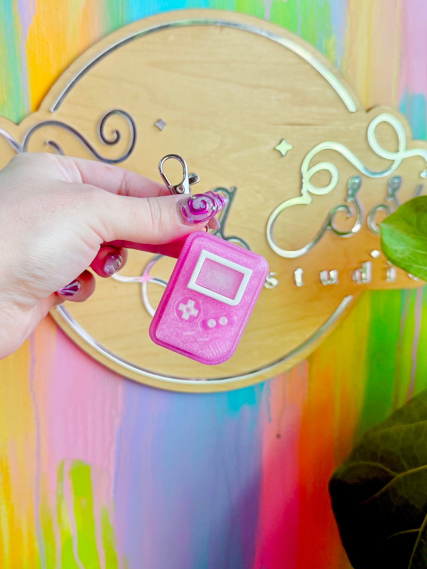 Pink Vintage Game Clicker Keychain *glow in the dark