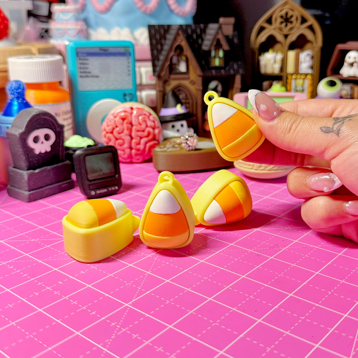 Candy Corn Clicker Keychain
