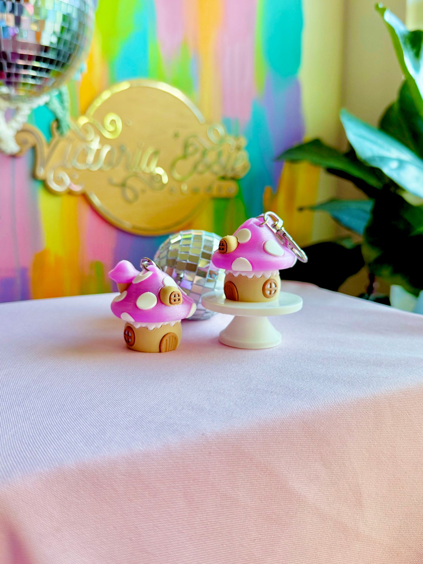 Fairytale Cottage Clicker Keychain