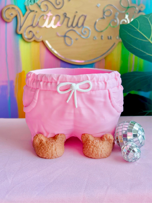 Pink Teddy Bear Planter