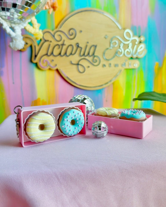 Mixed Donut Box Clicker Keychain