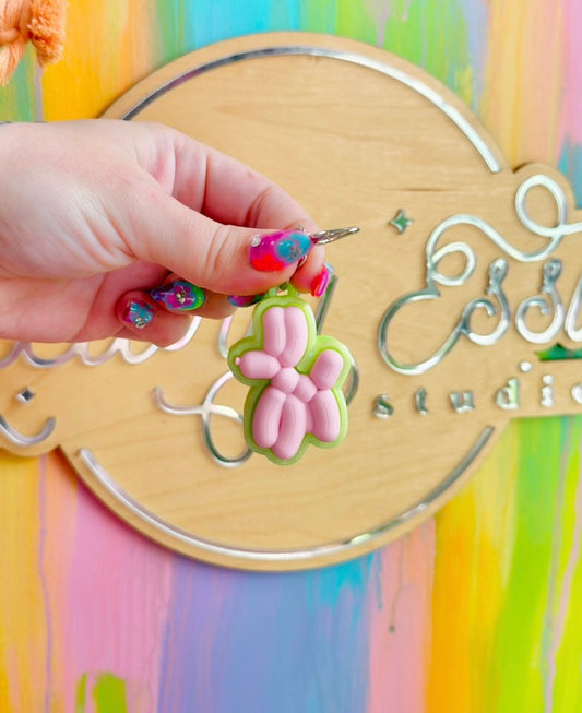Balloon Dog Clicker Keychain