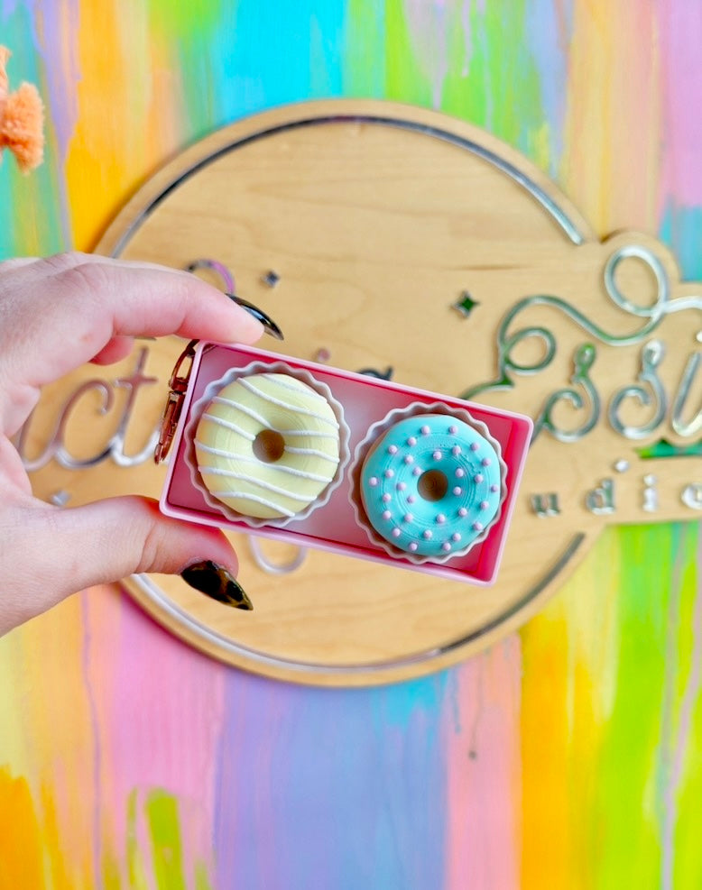 Mixed Donut Box Clicker Keychain