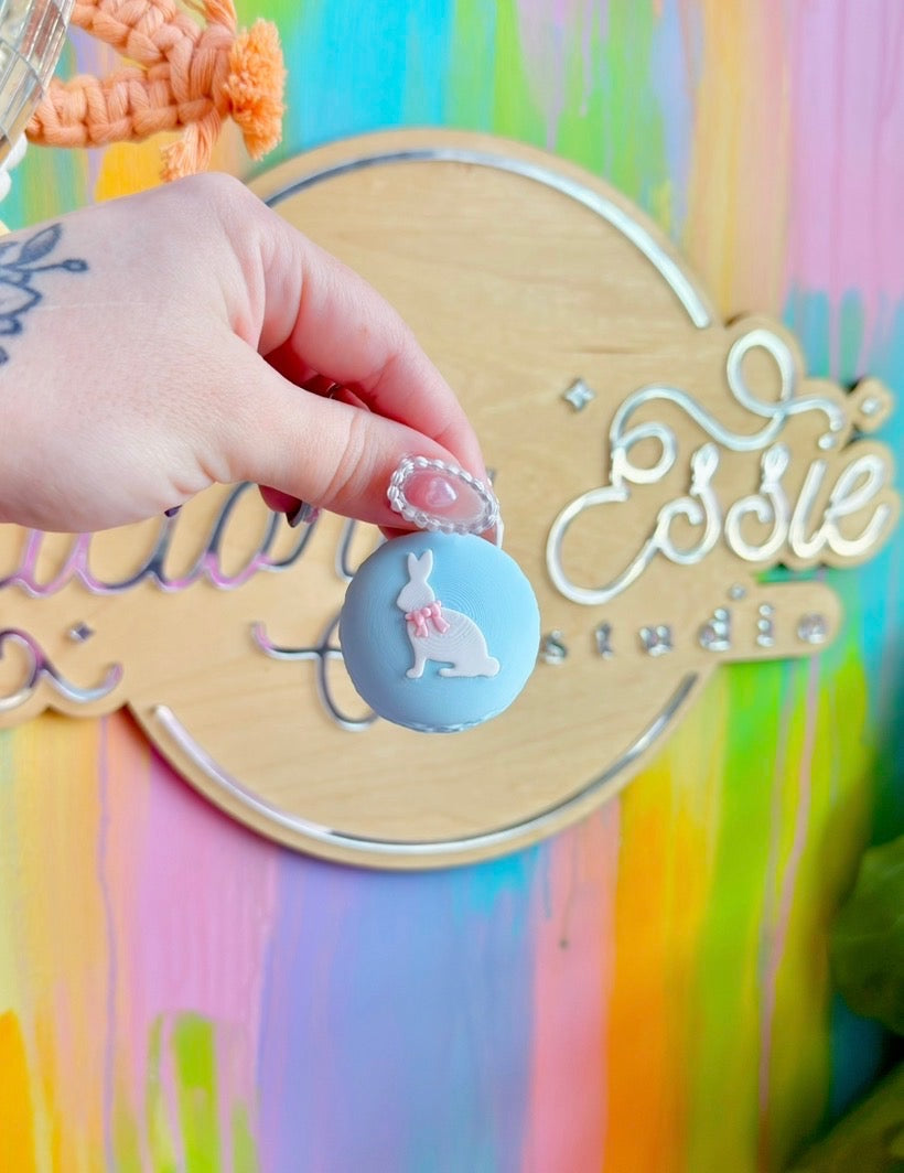Bunny Macaron Clicker Keychain