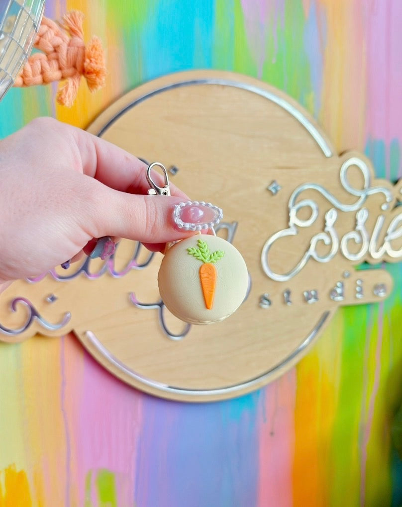 Carrot Macaron Clicker Keychain