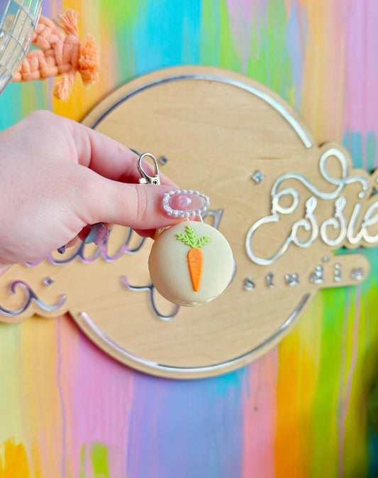 Carrot Macaron Clicker Keychain