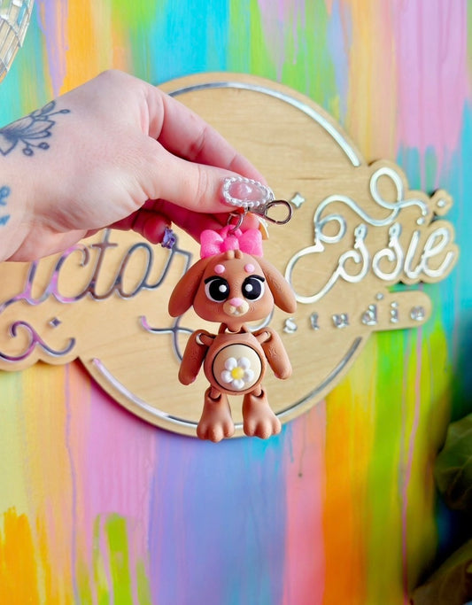 Bunny Flexi Clicker Keychain