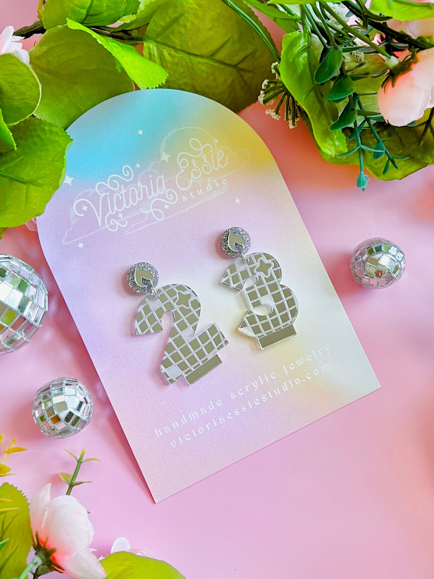 Disco Birthday Earrings (single numbers)